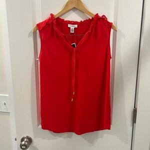 Calvin Klein Vibrant Red Ruffle Blouse